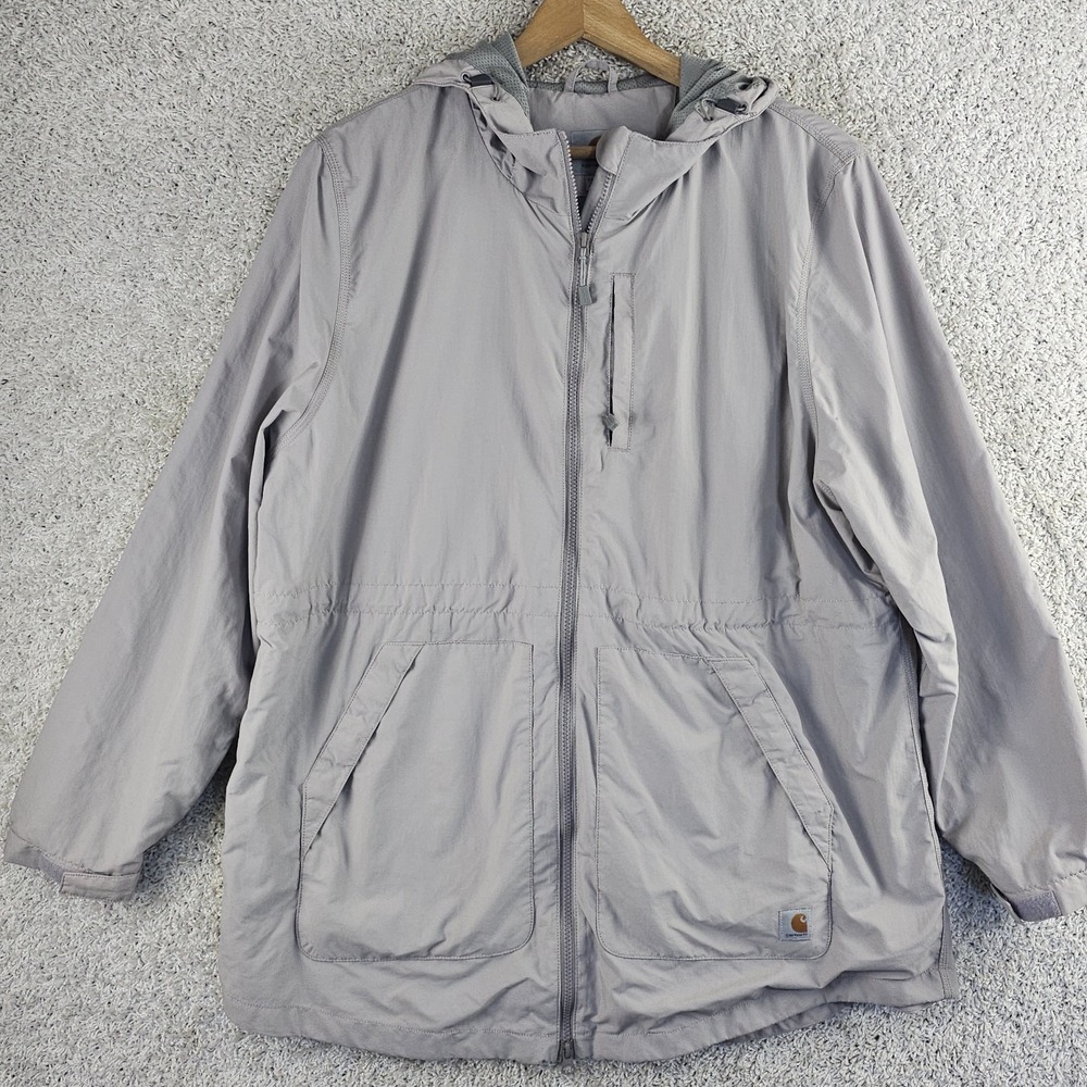 Carhartt Rockford Rain Defender Gray Coat 104221 Lightweight Jacket Womens 2XL